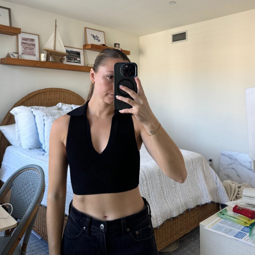 Aritzia Black Sculpt Knit Tank